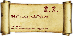 Móricz Kászon névjegykártya